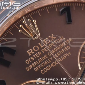Rolex Daytona 116505 RG Clean Factory 1:1 Nejlepší vydání Brown Dial Numeral Marker on RG Oyster Bracelet A4130 v2 - Super Clone Watch | 1:1 Nejlepší verze