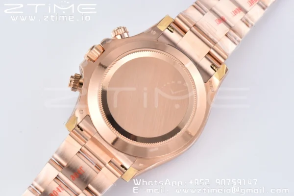 Rolex Daytona 116505 RG Clean Factory 1:1 Nejlepší vydání Brown Dial Numeral Marker on RG Oyster Bracelet A4130 v2 - Super Clone Watch | 1:1 Nejlepší verze