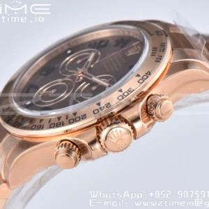 Rolex Daytona 116505 RG Clean Factory 1:1 Nejlepší vydání Brown Dial Numeral Marker on RG Oyster Bracelet A4130 v2 - Super Clone Watch | 1:1 Nejlepší verze