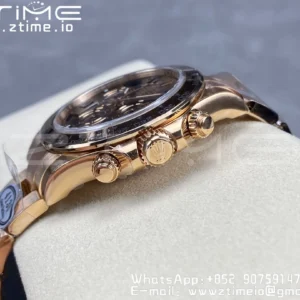 Rolex Daytona 116505 RG Clean Factory 1:1 Nejlepší vydání Brown Dial Numeral Marker on RG Oyster Bracelet A4130 v2 - Super Clone Watch | 1:1 Nejlepší verze