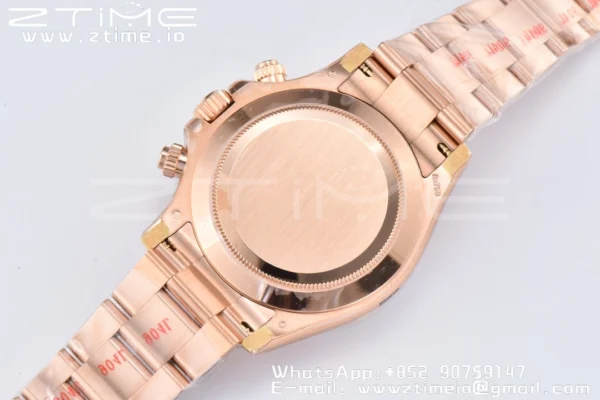 Rolex Daytona 116505 1:1 Nejlepší vydání Čistá továrna White Stick Dial na RG náramku A4130 v2 - Super klon hodinky | 1:1 Nejlepší verze