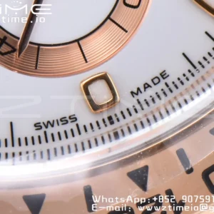 Rolex Daytona 116505 1:1 Nejlepší vydání Čistá továrna White Stick Dial na RG náramku A4130 v2 - Super klon hodinky | 1:1 Nejlepší verze