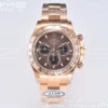 Rolex Daytona 116505 RG Clean Factory 1:1 Best Edition Brown Stick Dial on RG Bracelet A4130 v2 - Super Clone Watch | 1:1 Best Version
