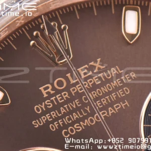 Rolex Daytona 116505 RG Clean Factory 1:1 Best Edition Brown Stick Dial on RG Bracelet A4130 v2 - Super Clone Watch | 1:1 Best Version