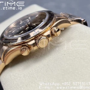 Rolex Daytona 116505 RG Clean Factory 1:1 Best Edition Brown Stick Dial on RG Bracelet A4130 v2 - Super Clone Watch | 1:1 Best Version