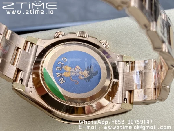 Rolex Daytona 116505 RG Clean Factory 1:1 Best Edition Brown Stick Dial on RG Bracelet A4130 v2 - Super Clone Watch | 1:1 Best Version