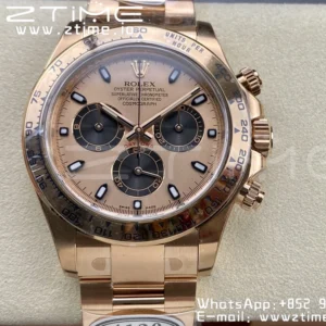 Rolex Daytona 116505 1:1 Best Edition Clean Factory RG Stick Dial on RG Bracelet A4130 v2 - Super Clone Watch | 1:1 Best Version