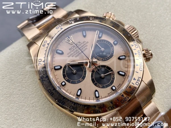 Rolex Daytona 116505 1:1 Nejlepší vydání Čistá továrna RG Stick Dial na RG náramku A4130 v2 - Super klon hodinky | 1:1 Nejlepší verze