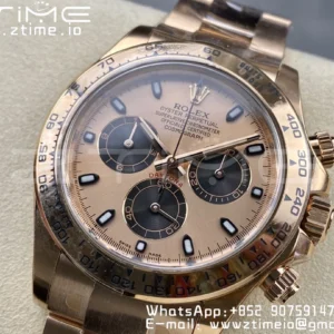 Rolex Daytona 116505 1:1 Nejlepší vydání Čistá továrna RG Stick Dial na RG náramku A4130 v2 - Super klon hodinky | 1:1 Nejlepší verze