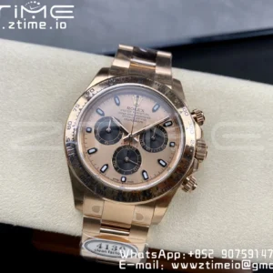 Rolex Daytona 116505 1:1 Nejlepší vydání Čistá továrna RG Stick Dial na RG náramku A4130 v2 - Super klon hodinky | 1:1 Nejlepší verze