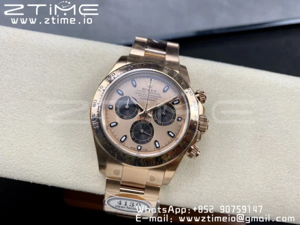 Rolex Daytona 116505 1:1 Nejlepší vydání Čistá továrna RG Stick Dial na RG náramku A4130 v2 - Super klon hodinky | 1:1 Nejlepší verze