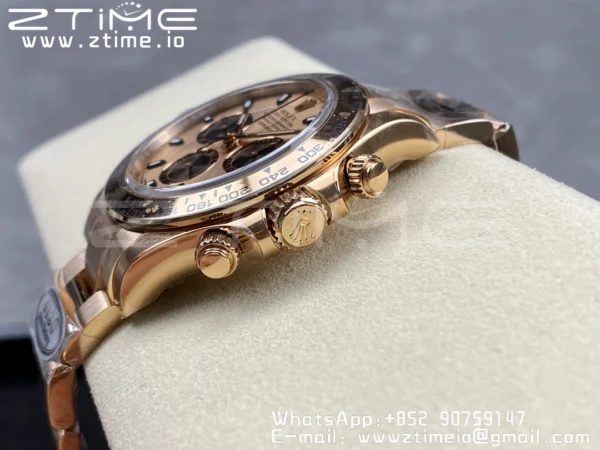 Rolex Daytona 116505 1:1 Nejlepší vydání Čistá továrna RG Stick Dial na RG náramku A4130 v2 - Super klon hodinky | 1:1 Nejlepší verze