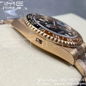 Rolex GMT-Master II 126715 CHNR Black/Brown Ceramic Clean Factory 1:1 Best Edition on RG Bracelet DD3285 - Super Clone Watch | 1:1 Best Version
