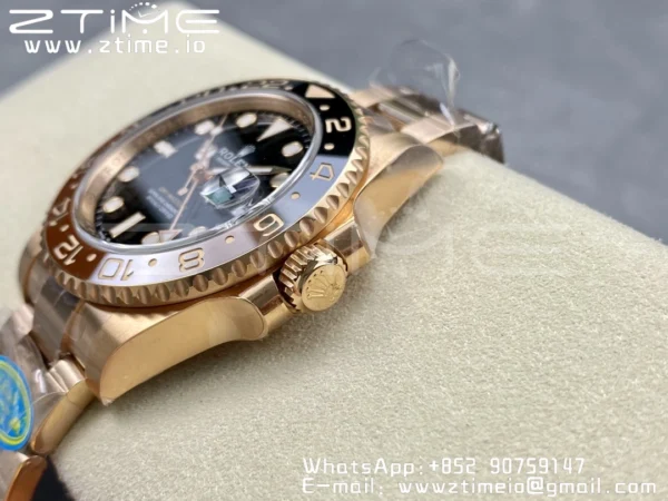 Rolex GMT-Master II 126715 CHNR Black/Brown Ceramic Clean Factory 1:1 Best Edition on RG Bracelet DD3285 - Super Clone Watch | 1:1 Best Version