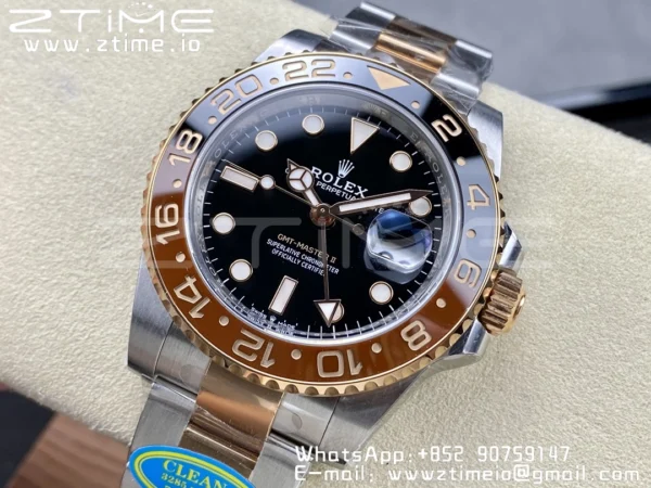 Rolex GMT-Master II 126711 CHNR Black/Brown Ceramic Clean Factory Best Edition on SS/RG Bracelet DD3285 CHS - Super Clone Watch | 1:1 Best Version