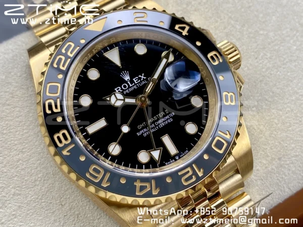 Rolex GMT Master II 126718 YG Clean 1:1 Best Edition Black Dial on Jubilee Bracelet DD3285 - Super Clone Watch | 1:1 Best Version