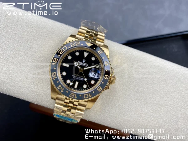 Rolex GMT Master II 126718 YG Clean 1:1 Best Edition Black Dial on Jubilee Bracelet DD3285 - Super Clone Watch | 1:1 Best Version