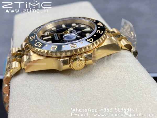 Rolex GMT Master II 126718 YG Clean 1:1 Best Edition Black Dial on Jubilee Bracelet DD3285 - Super Clone Watch | 1:1 Best Version