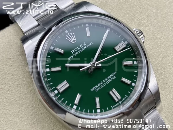 Rolex Oyster Perpetual 126000 36mm Clean 1:1 Best Edition 904L Steel Green Dial VR3230 - Super Clone Watch | 1:1 Best Version