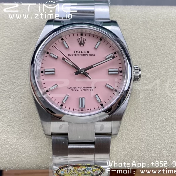 Rolex Oyster Perpetual 126000 36mm Clean 1:1 Best Edition 904L Steel Pink Dial VR3230 - Super Clone Watch | 1:1 Best Version