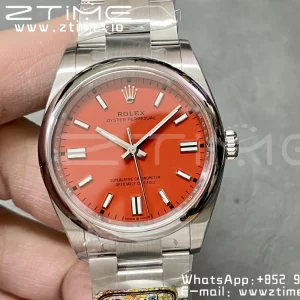 Rolex Oyster Perpetual 126000 36mm Clean 1:1 Best Edition 904L Steel Red Dial VR3230 - Super Clone Watch | 1:1 Best Version