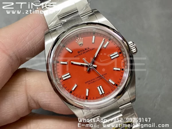 Rolex Oyster Perpetual 126000 36mm Clean 1:1 Best Edition 904L Steel Red Dial VR3230 - Super Clone Watch | 1:1 Best Version