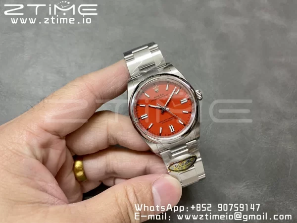 Rolex Oyster Perpetual 126000 36mm Clean 1:1 Best Edition 904L Steel Red Dial VR3230 - Super Clone Watch | 1:1 Best Version