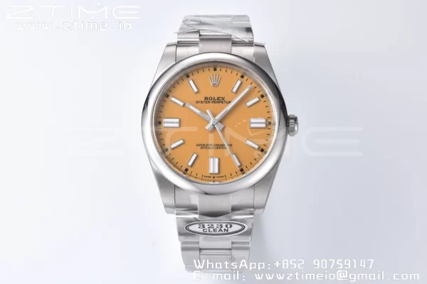 Rolex Oyster Perpetual 124300 41mm Clean 1:1 Best Edition 904L Steel Yellow Dial VR3230 - Super Clone Watch | 1:1 Best Version