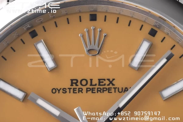 Rolex Oyster Perpetual 124300 41mm Clean 1:1 Best Edition 904L Steel Yellow Dial VR3230 - Super Clone Watch | 1:1 Best Version