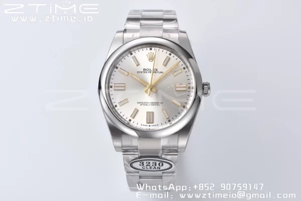 RolexOyster Perpetual 124300 41mm Clean 1:1 Best Edition 904L Steel Silver Dial VR3230 - Super Clone Watch | 1:1 Best Version