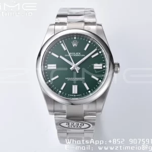 Rolex Oyster Perpetual 124300 41mm Clean 1:1 Best Edition 904L Steel Green Dial VR3230 - Super Clone Watch | 1:1 Best Version