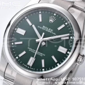 Rolex Oyster Perpetual 124300 41mm Clean 1:1 Best Edition 904L Steel Green Dial VR3230 - Super Clone Watch | 1:1 Best Version