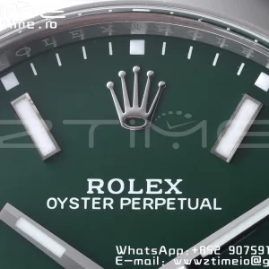 Rolex Oyster Perpetual 124300 41mm Clean 1:1 Best Edition 904L Steel Green Dial VR3230 - Super Clone Watch | 1:1 Best Version