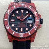 Rolex Submariner DIW Red Carbon VSF 1:1 Best Edition Black Dial on Black Nylon Strap VS3135 - Super Clone Watch | 1:1 Best Version