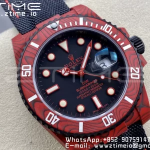 Rolex Submariner DIW Red Carbon VSF 1:1 Best Edition Black Dial on Black Nylon Strap VS3135 - Super Clone Watch | 1:1 Best Version