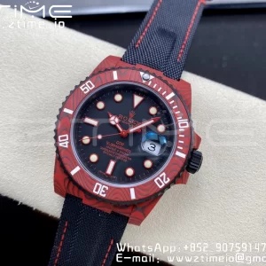 Rolex Submariner DIW Red Carbon VSF 1:1 Best Edition Black Dial on Black Nylon Strap VS3135 - Super Clone Watch | 1:1 Best Version