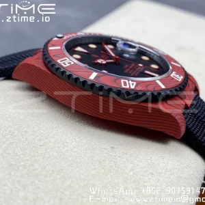 Rolex Submariner DIW Red Carbon VSF 1:1 Best Edition Black Dial on Black Nylon Strap VS3135 - Super Clone Watch | 1:1 Best Version