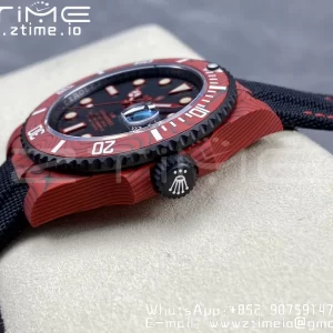 Rolex Submariner DIW Red Carbon VSF 1:1 Best Edition Black Dial on Black Nylon Strap VS3135 - Super Clone Watch | 1:1 Best Version