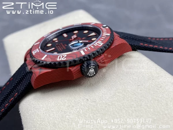 Rolex Submariner DIW Red Carbon VSF 1:1 Best Edition Black Dial on Black Nylon Strap VS3135 - Super Clone Watch | 1:1 Best Version