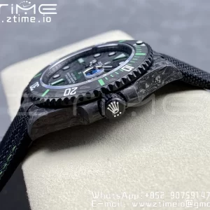 Rolex Submariner DIW Carbon VSF 1:1 Best Edition Quadrante nero/verde su cinturino in nylon nero VS3135 - Orologio Super Clone | 1:1 Best Version