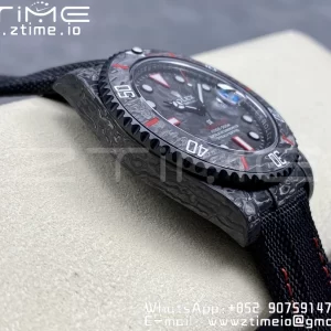 Rolex Submariner DIW Carbon VSF 1:1 Nejlepší verze Black/Red Dial na černém nylonovém řemínku VS3135 - Super Clone Watch | 1:1 Nejlepší verze