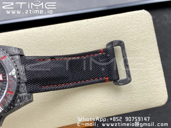 Rolex Submariner DIW Carbon VSF 1:1 Nejlepší verze Black/Red Dial na černém nylonovém řemínku VS3135 - Super Clone Watch | 1:1 Nejlepší verze