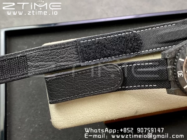 Rolex Submariner DIW Carbon VSF 1:1 Best Edition Black/White Dial on Black Nylon Strap VS3135 - Super Clone Watch | 1:1 Best Version