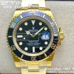 Rolex Submariner 40mm 116618 LN Black Ceramic YG Plated 904L Steel VSF 1:1 Best Edition VS3135 - Super Clone Watch | 1:1 Best Version