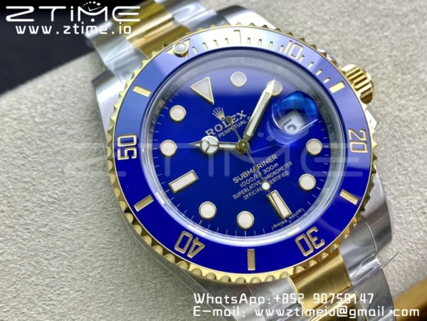Rolex Submariner 40mm 116613LB Blue Ceramic 904L Steel/YG VSF 1:1 Best Edition Blue Dial VS3135 - Super Clone Watch | 1:1 Best Version