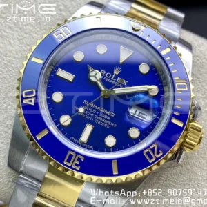 Rolex Submariner 40mm 116613LB Blue Ceramic 904L Steel/YG VSF 1:1 Best Edition Blue Dial VS3135 - Super Clone Watch | 1:1 Best Version