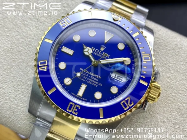 Rolex Submariner 40mm 116613LB Blue Ceramic 904L Steel/YG VSF 1:1 Best Edition Blue Dial VS3135 - Super Clone Watch | 1:1 Best Version