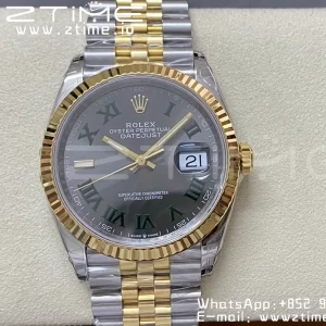 Rolex DateJust 36 SS 126233 904L SS/YG VSF 1:1 Best Edition Wimbledon Dial on Jubilee Bracelet VS3235 - Super Clone Watch | 1:1 Best Version