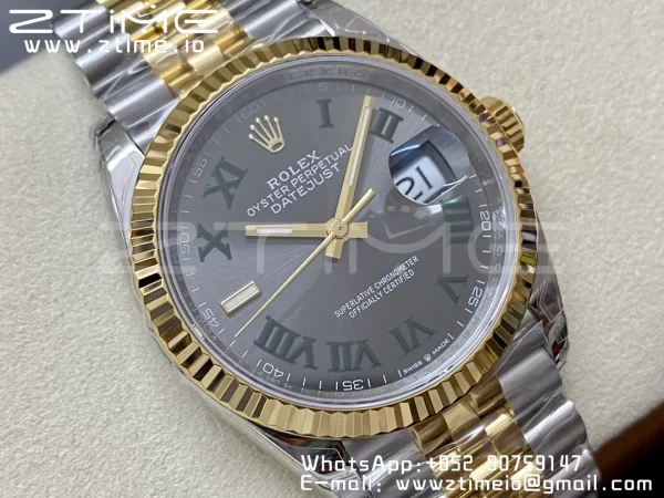Rolex DateJust 36 SS 126233 904L SS/YG VSF 1:1 Best Edition Wimbledon Dial on Jubilee Bracelet VS3235 - Super Clone Watch | 1:1 Best Version