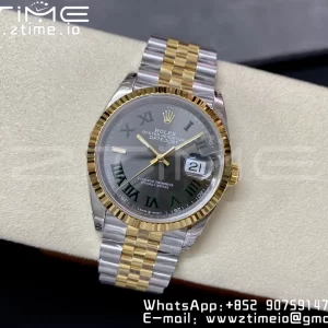 Rolex DateJust 36 SS 126233 904L SS/YG VSF 1:1 Best Edition Wimbledon Dial on Jubilee Bracelet VS3235 - Super Clone Watch | 1:1 Best Version